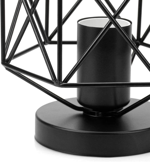 Hedume 2 Pack Semi-Flush Mount Ceiling Light, Retro Black Industrial Ceiling Light - Black Painting Metal Pendant Light Fixture for Hallway Stairway Bedroom Kitchen ( E27 )