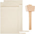 Pack of 2 Professional Lewis Bags and 1 Piece Ice Mallet Set-15.35 × 8.66 Inch Reusable Canvas Crushed Ice Bags with Wooden Mallet for Home Party Bar Kitchen Dried Ice Crushing