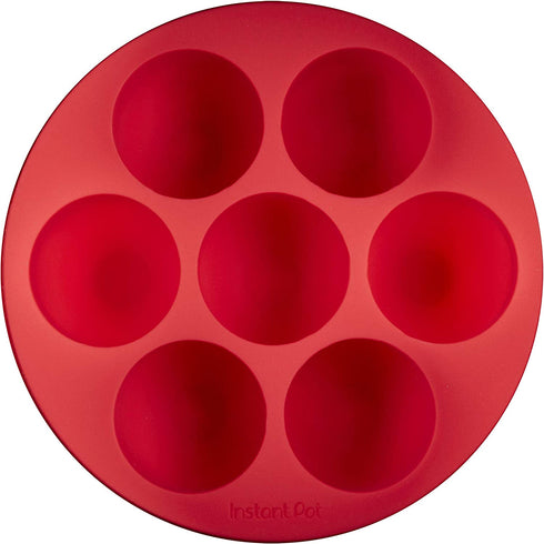 Instant Pot - 5252242 Instant Pot Official Silicone Egg Bites Pan with Lid, Compatible with 6-quart and 8-quart cookers, Red