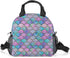 Insulated Lunch Bags for Women Men, Durable Reusable Lunch Box Container for Teens Boys Girls, Cooler Lunch Tote Bags with Adjustable Removable Shoulder Strap for Work Office Picnic Travel (Mermaid)