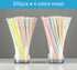 500 Pcs 8.27 Inch Colorful Flexible Plastic Drinking Straws,Individually Wrapped , Bendable,Disposable,Thick Straw for Party, for Use with Any Jumbo Cup or Water Bottle,BAP Free, Dia 0.24inch