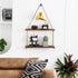 Liltime Window Plant Hanging Shelves?2 Tier Window Wall Hanging Shelf for Plant Photo Frames Decorations Display Decor for Window Kitchen Bathroom Bedroom(Rustic Brown)