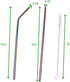 Mind Reader Stainless Steel Set, Reusable, Straight & Curved Metal Durable Drinking Straws with Cleaning Brushes-8 PK, One Size, Rainbow 8 Pack