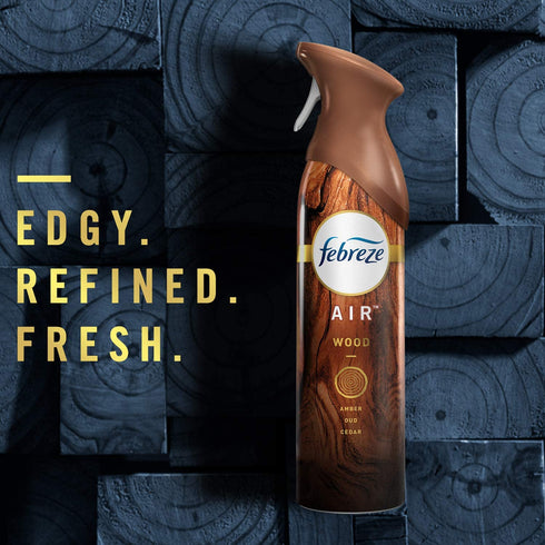 Febreze Air Freshener Spray, Wood Scent, Odor Eliminator for Strong Odor, 8.8 oz (Pack of 3)