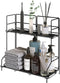 Bathroom Countertop Organizer Rack, SAUCE ZHAN Wall Mounted Spice Rack Organizer for Kitchen Counter Storage Shelf Foldable 2 Tier Cabinet Seasoning Racks Wire Makeup Organizer Shower Vanity Tray