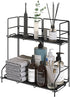 Bathroom Countertop Organizer Rack, SAUCE ZHAN Wall Mounted Spice Rack Organizer for Kitchen Counter Storage Shelf Foldable 2 Tier Cabinet Seasoning Racks Wire Makeup Organizer Shower Vanity Tray
