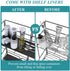 Bathroom Countertop Organizer Rack, SAUCE ZHAN Wall Mounted Spice Rack Organizer for Kitchen Counter Storage Shelf Foldable 2 Tier Cabinet Seasoning Racks Wire Makeup Organizer Shower Vanity Tray