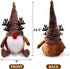 Christmas Gnomes with Light Rudolph Red Nose Gnome Couple Plush Reindeer Decorations Winter Holiday Elf Scandinavian Collectible Figurines Handmade Swedish Tomte Xmas Ornaments Gift Idea Set of 2
