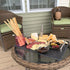 Home Basics Slate Serving Tray with Stainless Steel Handles, Gourmet Board with Natural Edge for Cheese, Appetizer, Baked Goodies, Dry Fruits, 12" x 16", Black