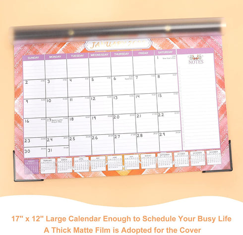 LABUK 2022 Desk Calendar, 12 Months Wall Calendar Planner 17" x 12" Desktop Pad from January 2022 to December 2022, Daily Schedule Organizer for School Office Home Planning