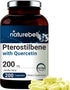 2 in 1 Formula Pterostilbene Quercetin Supplements, 200mg per Serving, 200 Capsules, Naturally Sourced from Wild Blueberry, Supports Healthy Aging, Longevity, Memory, Concentration and Cardio Health