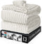 Clara Clark Cut Plush Fleece Throw Blanket - Throw Size - Lightweight Super Soft Fuzzy Luxury Bed Blanket for Bed - Machine Washable - (50x60) (White)