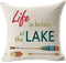 Retro Wooden Saying Life is Better at The Lake Ferry Paddle Cotton Linen Square Throw Waist Pillow Case Decorative Cushion Cover Pillowcase Sofa 18"x 18" (18x18 inches, 1)