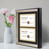 Space Art Deco, 11x14 Picture Frame with 2 Opening for Two 5.5x8.5 Business Licenses with Mat or 11x14 Frame Without Mat.Wall Display Horizontal or Vertical, High Definition Glass (Black with Silver Beveled Design)
