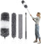 YVYV Microfiber Feather Duster 4PCS - Extendable & Bendable Dusters with Long Extension Pole , Washable Lightweight Dusters for Cleaning Ceiling Fan, High Ceiling, Blinds, Furniture, Cars