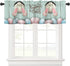 1PC Happy Easter Eggs Window Treatment Valance for Kitchens, Bathrooms, Decorative Rod Pocket Curtain Valance Short Winow Valance Curtains, 52" W x 18" L, Funny Rabbit Wooden Planks