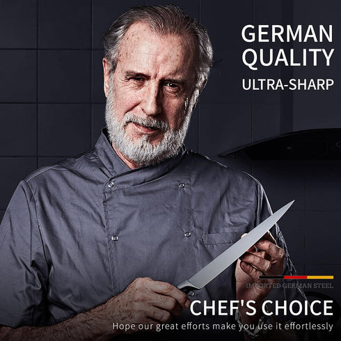 MAD SHARK 8 Inch Chef Knife, German Military Grade Composite Steel, ULTRA-SHARP, Quality Kitchen Chopping Knife, Vegetable or Meat Cutting, Cooking Chief Knife, High Carbon Stainless