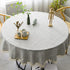 Lipo Round Tablecloth Rustic Embroidery Fabric with Tassel - Waterproof Table Clothes for Round Tables Wrinkle Free Stain Resistant Outdoor Table Cover for Party Dining Round Tablecloths Grey 55 Inch