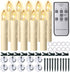 PChero Window Candles, 10 Packs Warm White Battery Operated Waterproof LED Flameless Taper Ivory Floating Candles with Remote Timer and Dimmable, Ideal for Home Indoor Outdoor Christmas Trees Decor