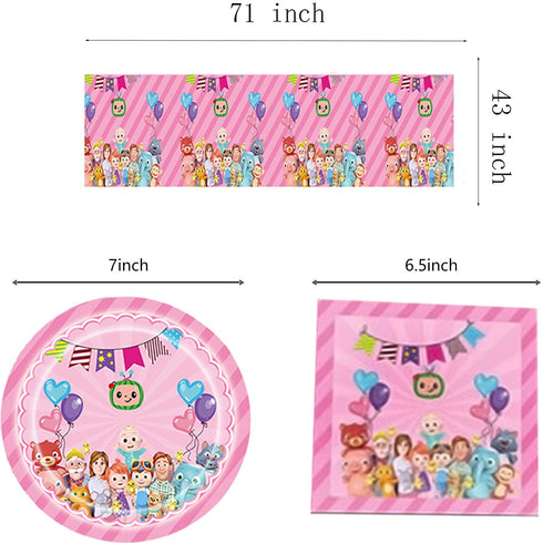 Birthday Party Supplies and Decorations Serves 20 Guests Includes table cover, plate, napkin for baby shower birthday party for Boys Girls