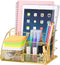 Desk Organizer for Women,Cute Mesh Office Supplies Accessories Essentials Caddy with 5 Compartments+1 Mini Sliding Drawer for Home & Office Desktop Organization & Decor, Gold