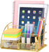 Desk Organizer for Women,Cute Mesh Office Supplies Accessories Essentials Caddy with 5 Compartments+1 Mini Sliding Drawer for Home & Office Desktop Organization & Decor, Gold