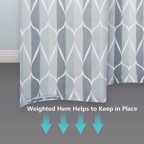 Gelbchu Grey Stall Small Fabric Shower Curtain, Waterproof Design and Polyester, Quick-Drying, Weighted Hem, Short Shower Curtains Set for Bathroom W 36 x H 72, Durable and Washable with 8 Hooks