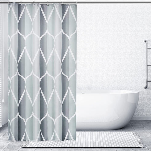 Gelbchu Grey Stall Small Fabric Shower Curtain, Waterproof Design and Polyester, Quick-Drying, Weighted Hem, Short Shower Curtains Set for Bathroom W 36 x H 72, Durable and Washable with 8 Hooks