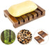 Yebazy 4 Pack Home Bathroom Wooden Soap Case Holder Natural Wood Hand Craft Soap Dish Sponge Holder for Soap Sponges, Scrubber