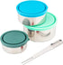 Timiuu Stainless Steel Lunch Box Food Storage Containers with Leak-proof Lids | Reusable Snack Food Nesting Containers for Kids or Adults | Set of 3, Eco-Friendly, BPA Free | 5oz, 8oz, 16oz