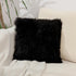 No Insert Faux Fur Sheepskin Throw Pillow Cover 18x18 Set of 2 Merino Style Super Soft Fluffy Cushion Fuzzy Pillow Case New Luxury Series for Livingroom Couch Sofa Bed Home Decor LINMOPM (Black)