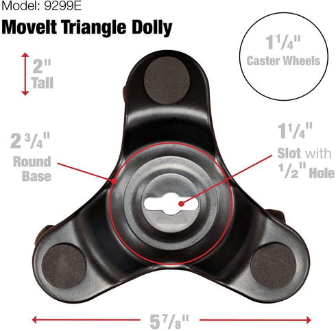 Shepherd Hardware Move-It 9299 6-Inch Steel Tri-Dolly, 200-lb Load Capacity, Black