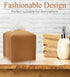 Livelab Tissue Box Cover, Square Decorative PU Leather Tissue Box Holder Modern Tissue Case Facial Paper Organizer Dispenser for Bathroom, Vanity Countertop, Night Stands, Desk, Car 5X5X5'' | Camel