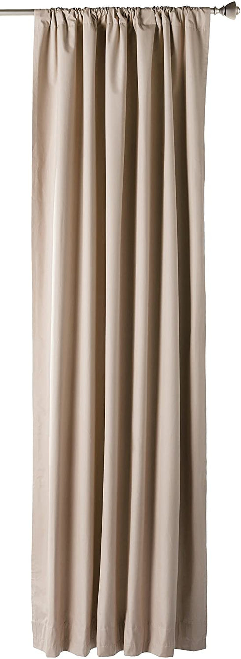 Amazon Basics Room Darkening Blackout Window Curtains with Tie Backs Set - 52 x 96-Inch, Taupe, 2 Panels