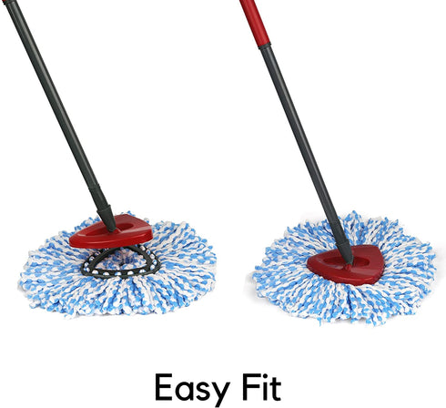 4 Pack Spin Mop Head Refill Microfiber Mop Refills for Triangle Mop-Head, Easy Cleaning Mop Head Replacement (Blue)