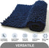 TEESHLY Luxury Chenille Bath Rug for Bathroom - Extra Soft Absorbent Thick Shaggy Bath Mat, Non Slip Machine Washable Plush Carpet Floor Mat for Tub, Shower, and Room (Navy, 32" x 20")
