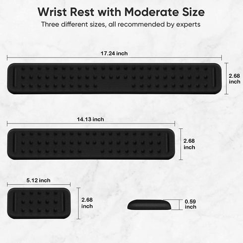 JEDIA Keyboard Wrist Rest, Black Memory Foam Mouse Wrist Rest, Ergonomic Keyboard Wrist Rest Support Pad Easy Typing and Pain Relief for Home, Office, Laptop, Desktop Computer, 2 Packs Large + Small
