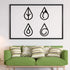 Yaocom Four Elements Metal Wall Art Black Metal Wall Decor Hanging Elements Metal Decorations for Living Room Bathroom Bedroom Wall Decor (12 x 8 Inch)