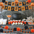 Halloween Party Decoration Kit, Orange Black Pumpkin Paper Garland Lantern Lamp Tissue Paper Pom Poms Flowers €œHappy Halloween Banner for Halloween Party Birthday Event Decorations