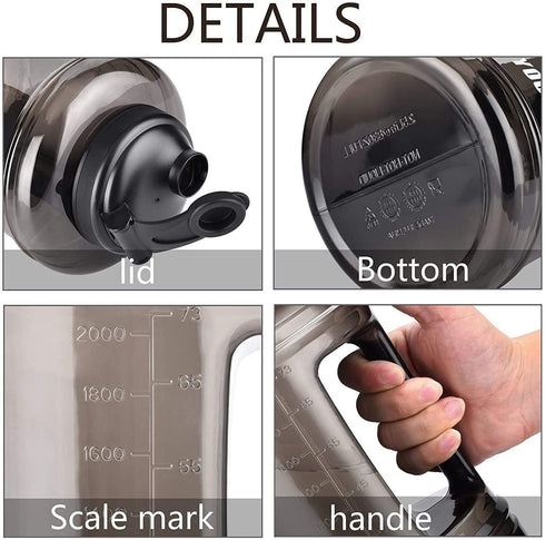 Water Bottle with Handle 2.5L Large Sports Water Bottle Half Gallon BPA Free Plastic Water Bottles Wide Mouth Water Bottle 83oz Reusable Gym Water Jug for Home Drinking Outdoor Sports Hiking Fitness