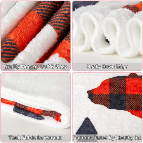 Play Tailor Baby Milestone Blanket Boy Monthly Plaid Bear 40x50in Ultra Soft Fleece Newborn Baby Shower Photography Background, Include Frame Blackboard Marker