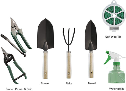 Pure Garden 75-08002 8 Piece Garden Tool and Tote Set Repel-pesticides, 7x4.5, b