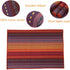 Red-A Hand Woven with 100% Cotton Placemats Colorful Placemats Braided Ribbed Durable Heat-Insulation Table Mats Set of 6,Rainbow