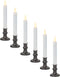 Mark Feldstein & Associates LED Taper Classic White 7 inch Acrylic Christmas Flameless Candles Set of 6 with Timer