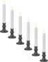 Mark Feldstein & Associates LED Taper Classic White 7 inch Acrylic Christmas Flameless Candles Set of 6 with Timer