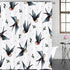GETTOGET Swallows Heart Valentine's Day Shower Curtain Bathroom Sets with 12 Hooks, Eco-Friendly, No Odor Rust Proof Grommets