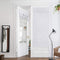 HOMEIDEAS 2 Panels Greyish White Blackout Door Curtains White Privacy French Door Curtains, 26 X 68 Inch Room Darkening Curtains, Thermal Insulated Tie Up Shades Window Curtains for Bedroom