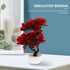 DOITOOL Artificial Potted Plant Fake Guest-Greeting Pine Bonsai Tree Ornament for Desktop Display Home Office Indoor Decor (Red)