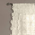 Lush Decor Riley Curtain Sheer Ruffled Textured Bow Window Panel for Living, Dining Room, Bedroom (Single), 84 x 54, Ivory