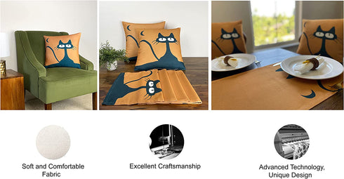 Cotinga Decorative Pillow Covers | 16 inch x 16 inch | Set of 2 | Throw Pillow Cover, Cushion Cover, Pillowcase | Home Decor for Sofa Couch Patio Bed Chair (Cat Pattern | Gamboge Yellow)